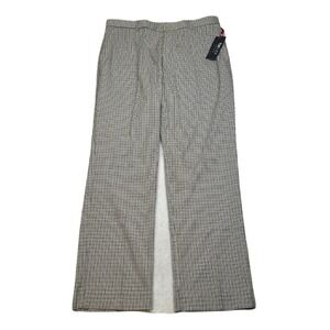 Tommy Hilfiger Dress Pants Mens 34x30 Tan Check Plaid TH‎ Flex NEW